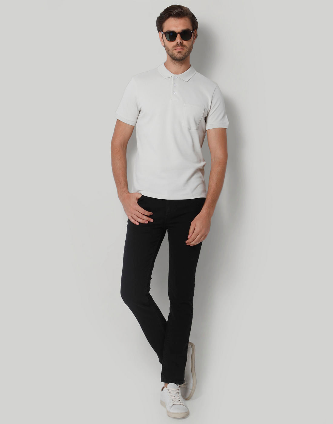 Grey Polo Neck T-Shirt