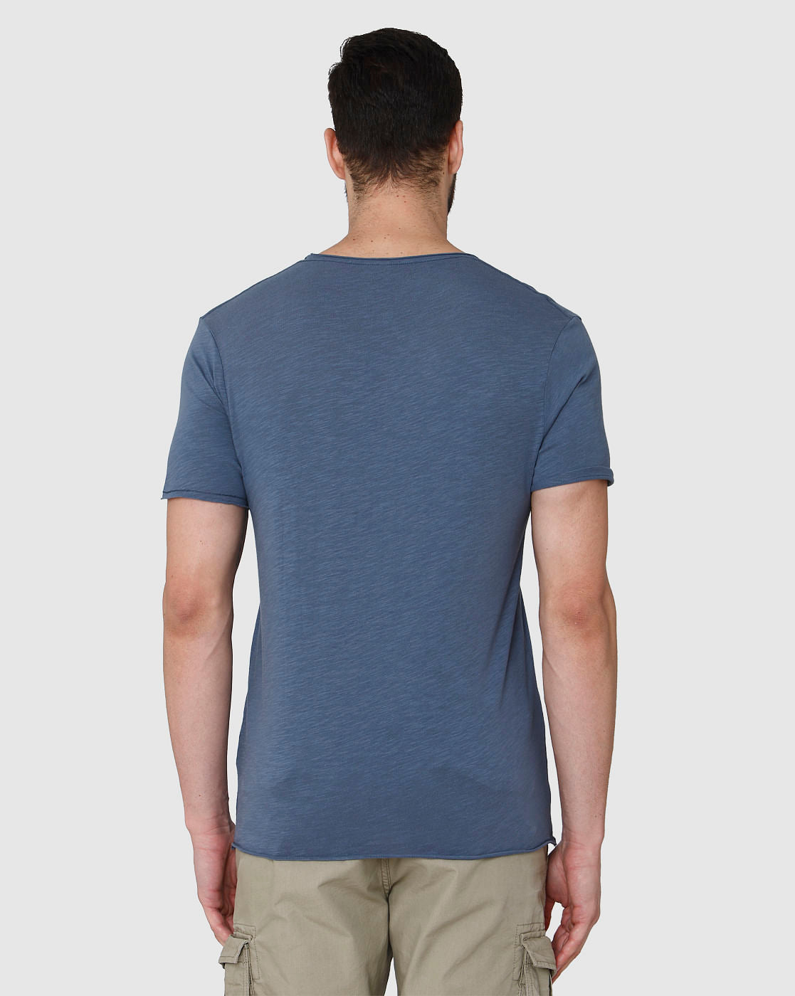 Blue Printed Crew Neck T-Shirt