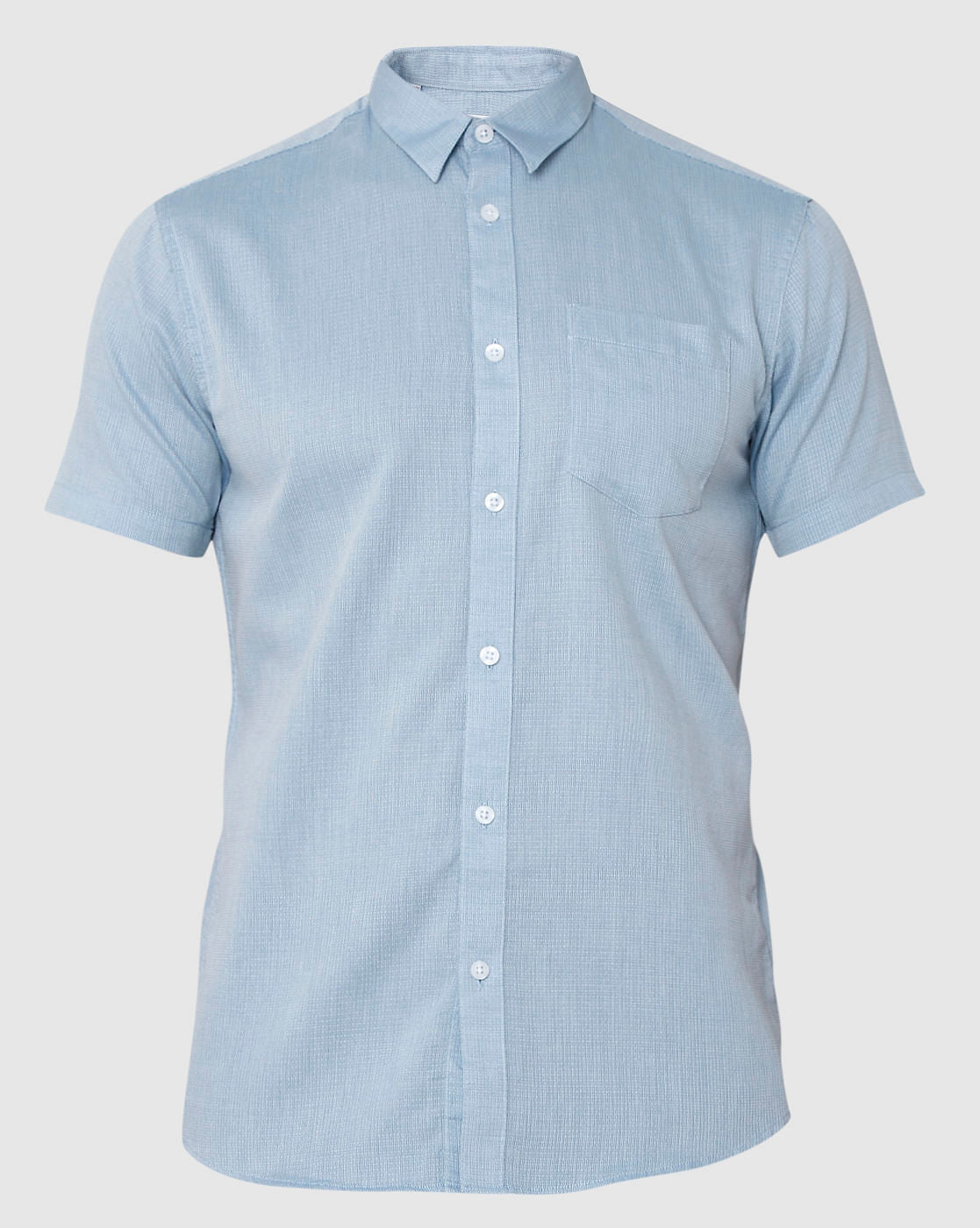 Blue Short Sleeves Shirt