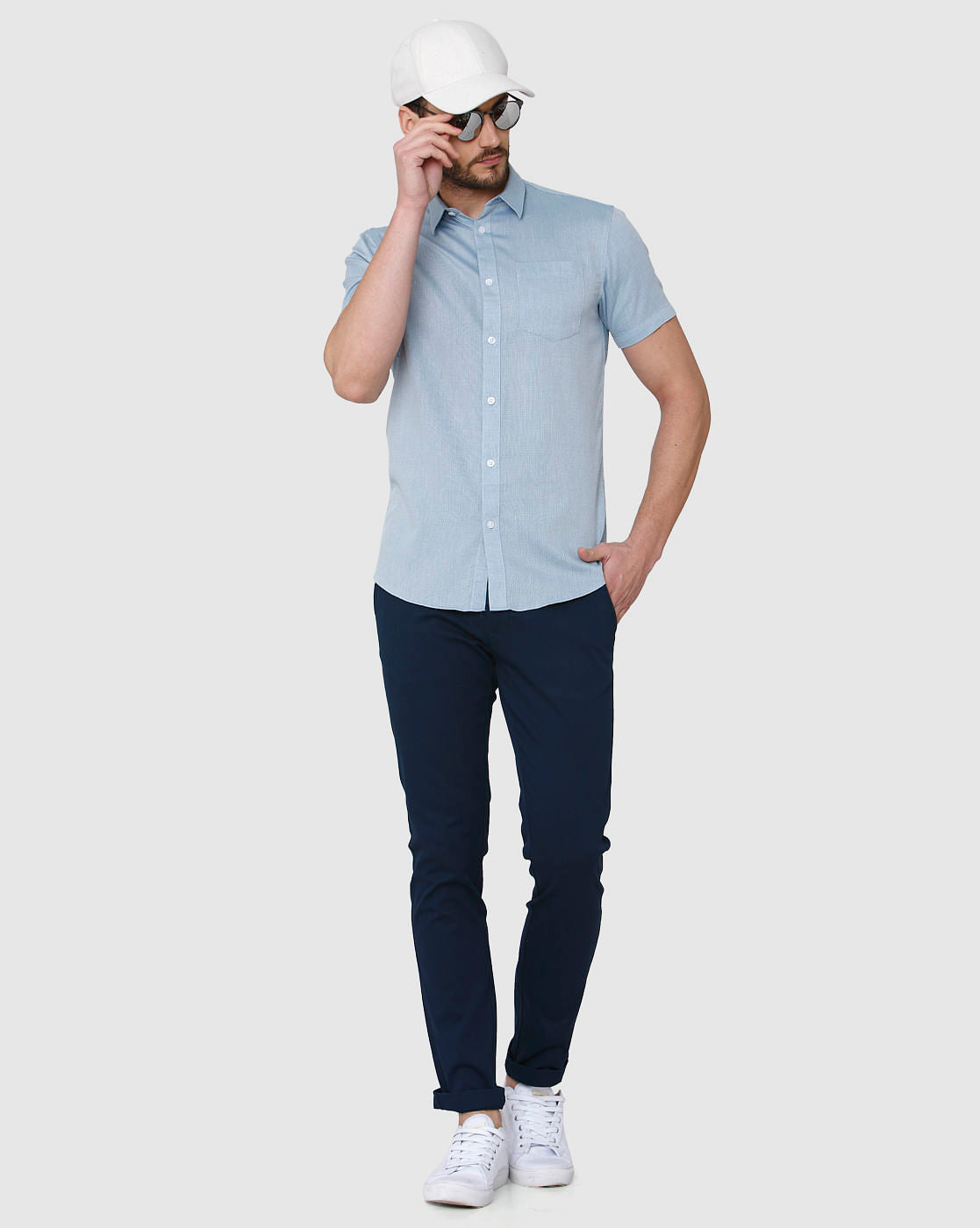 Blue Short Sleeves Shirt