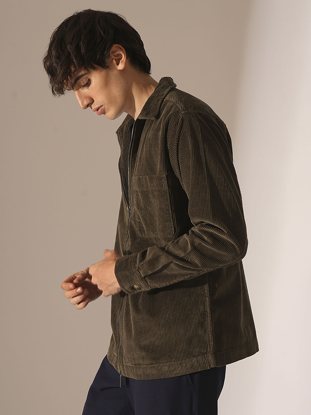 Dark Green Corduroy Overshirt