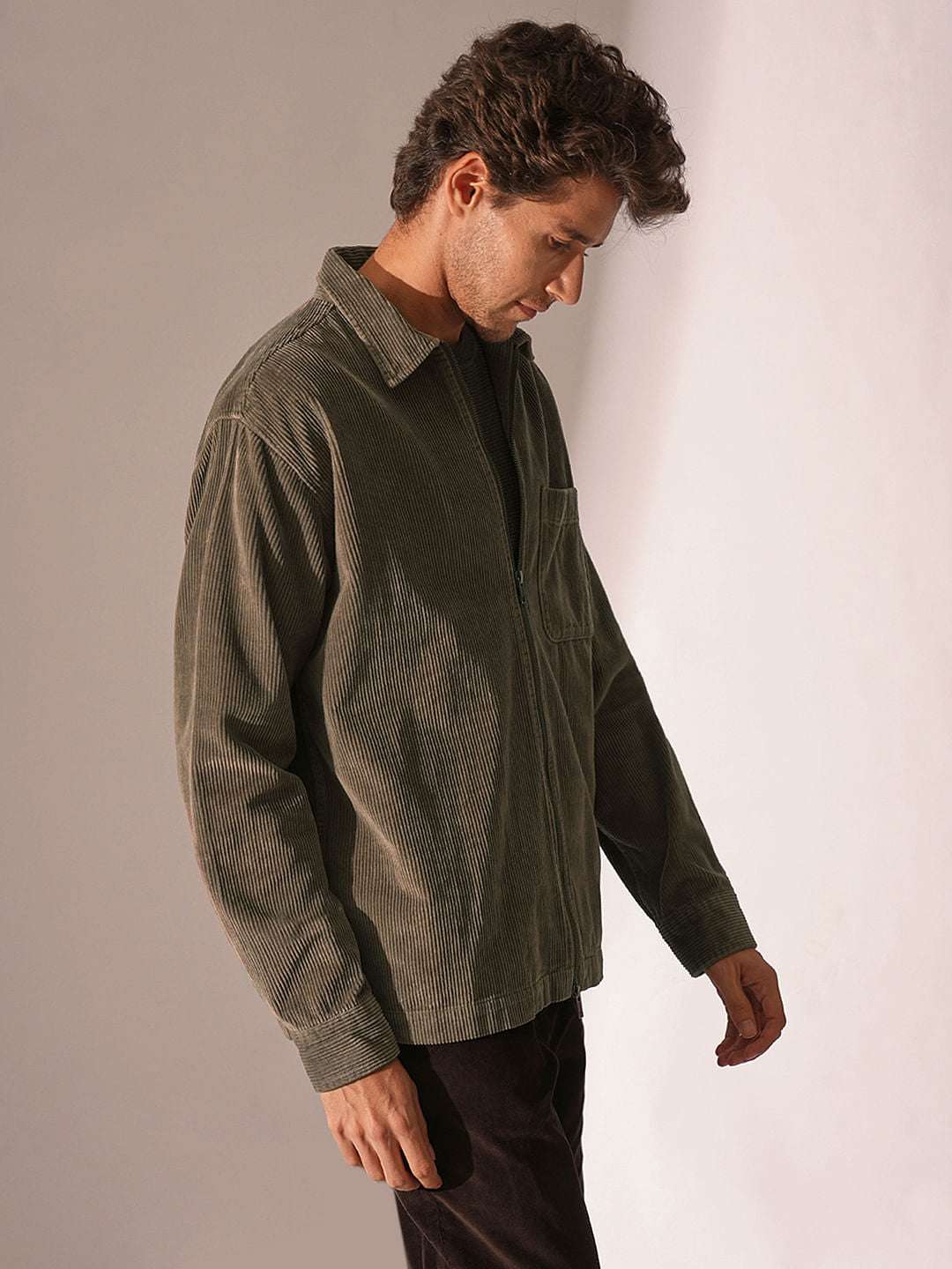Dark Brown Corduroy Overshirt