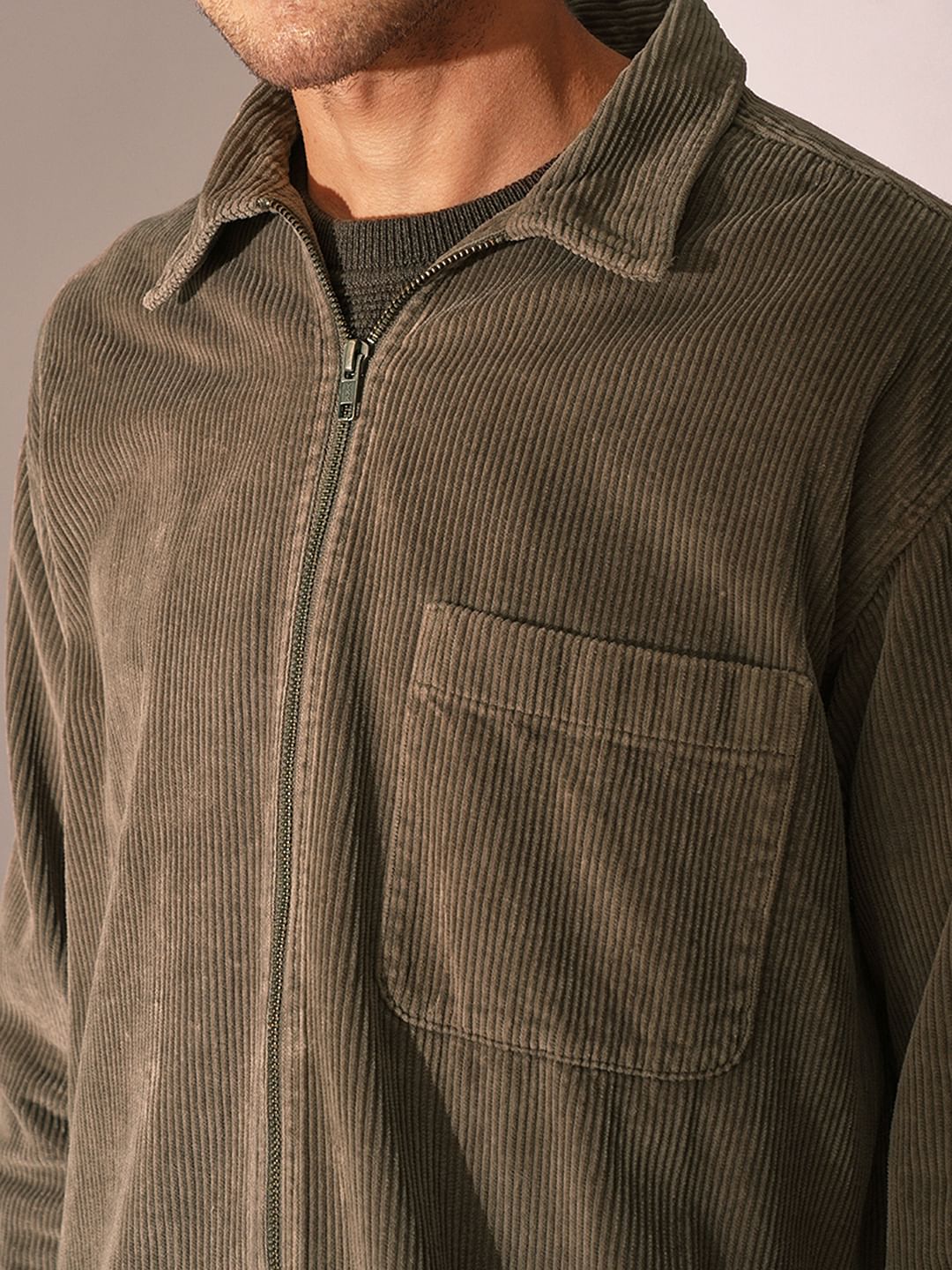 Dark Brown Corduroy Overshirt