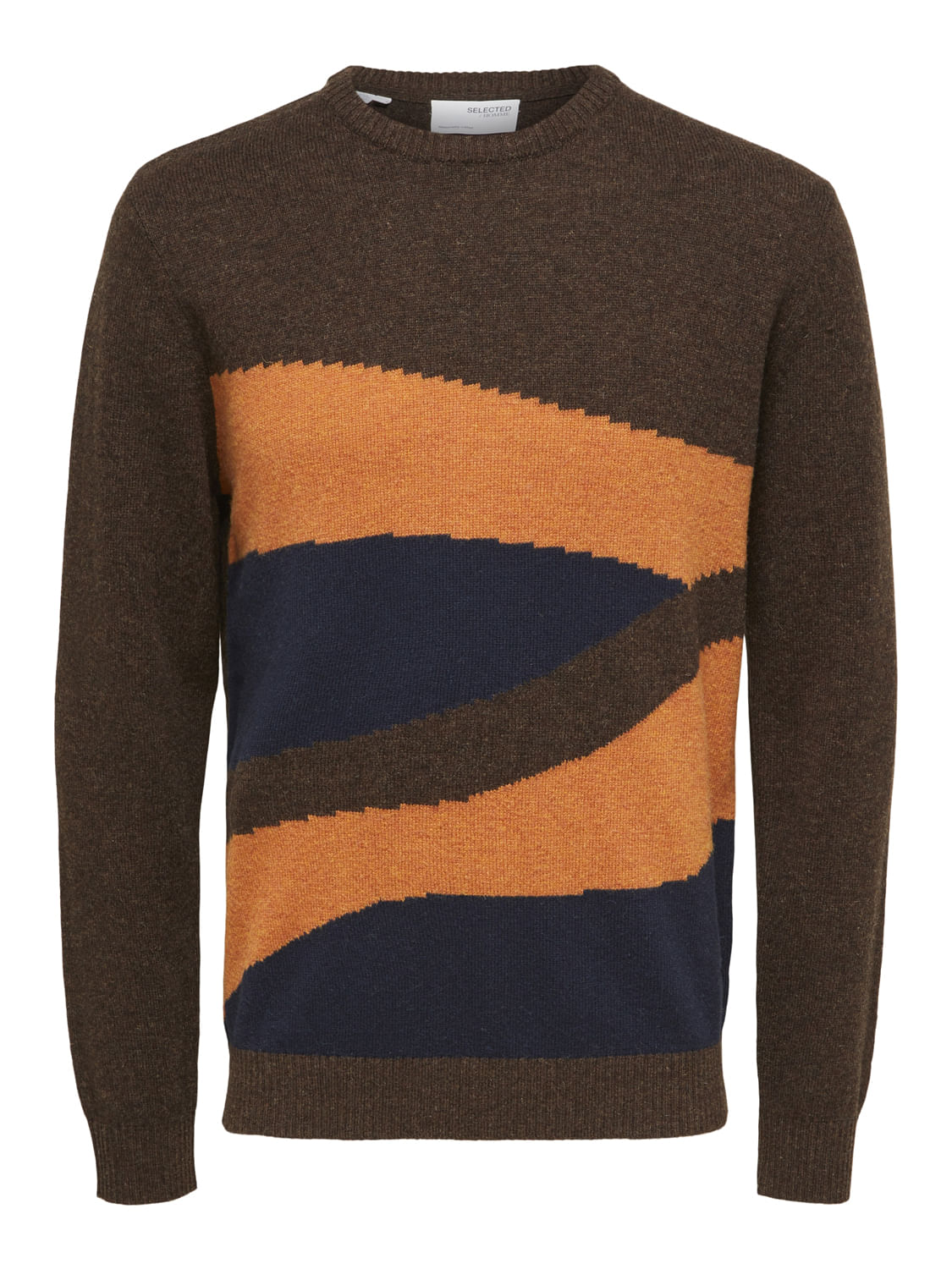 Dark Brown Printed Pullover