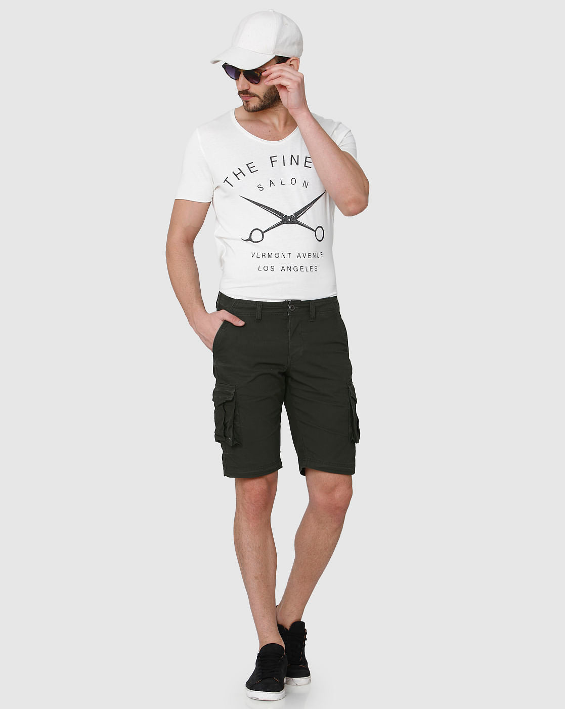 White Printed Crew Neck T-Shirt