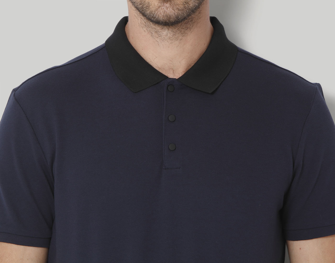 Blue Polo Neck T-Shirt