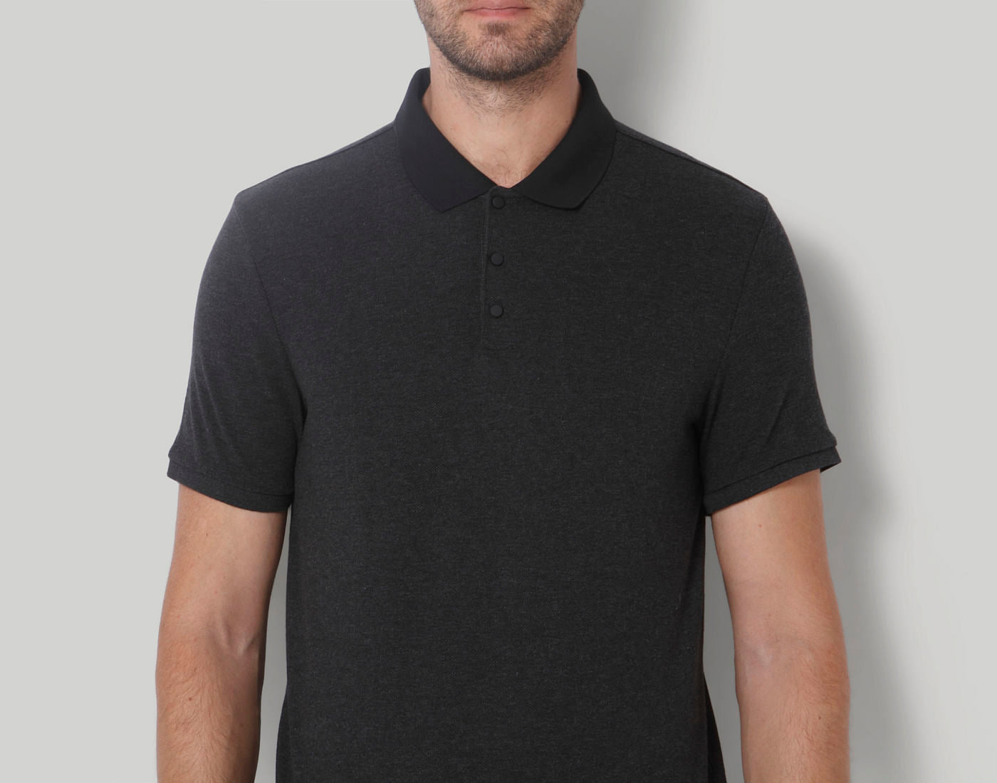 Grey Polo Neck T-Shirt