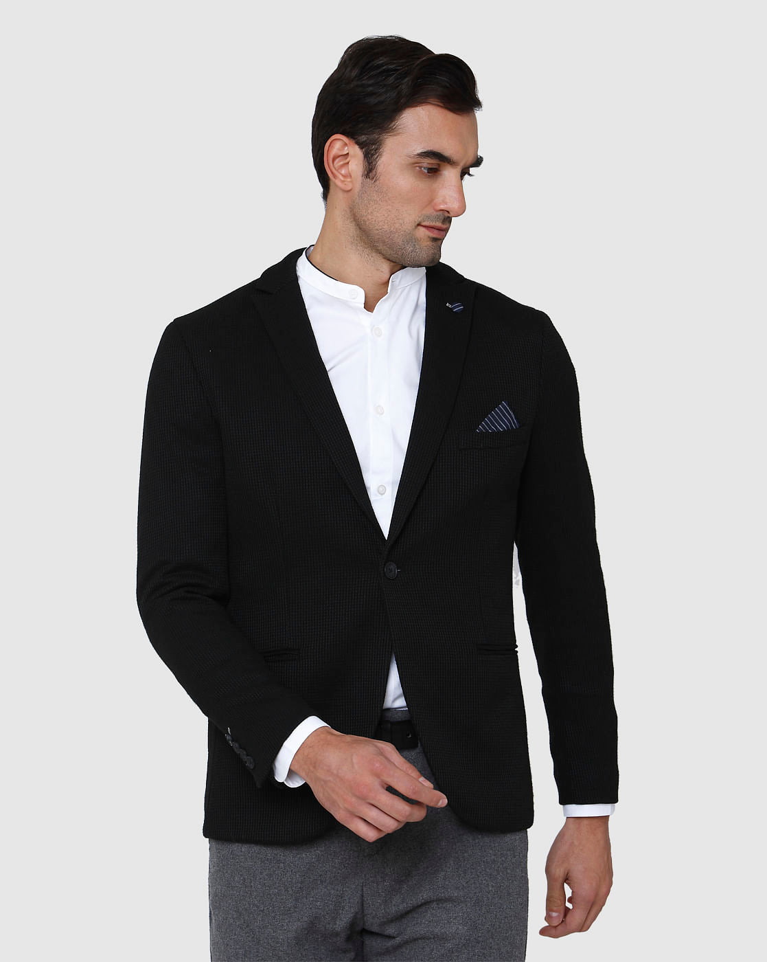 Black Check Formal Blazer