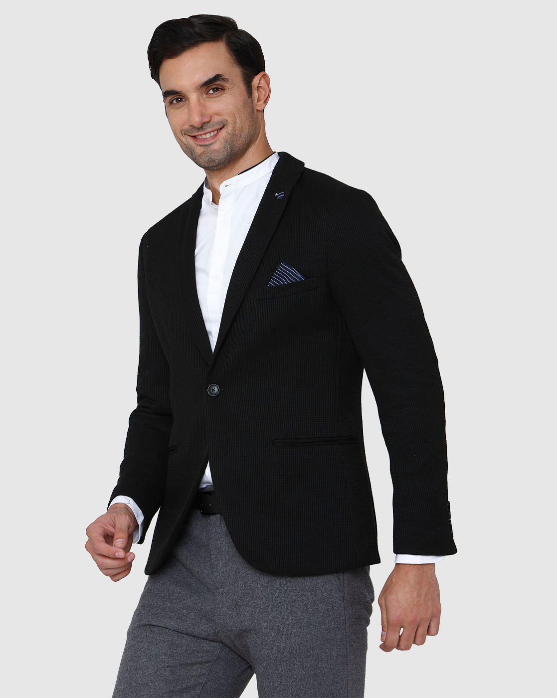 Black Check Formal Blazer