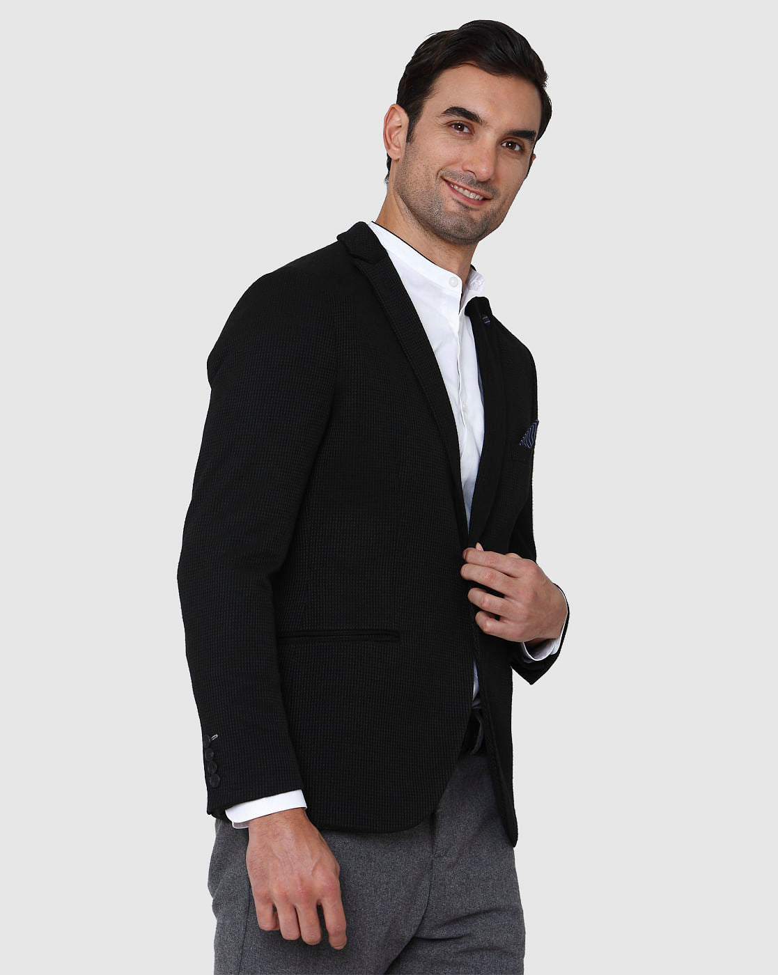 Black Check Formal Blazer