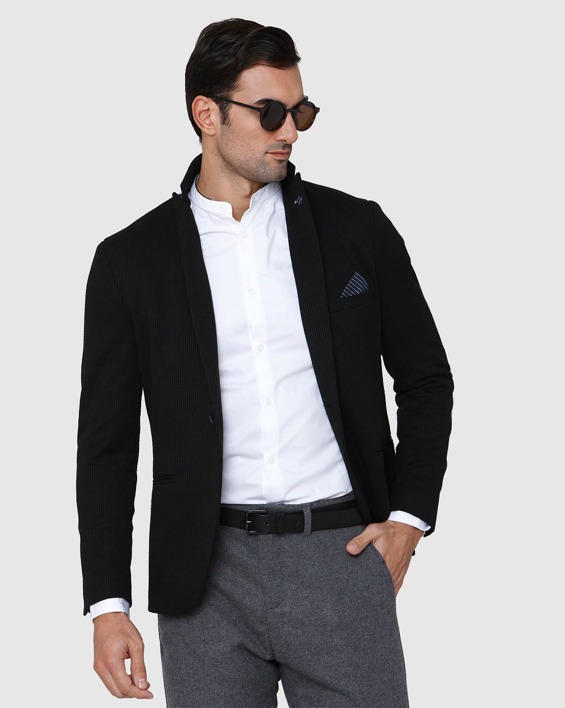 Black Check Formal Blazer