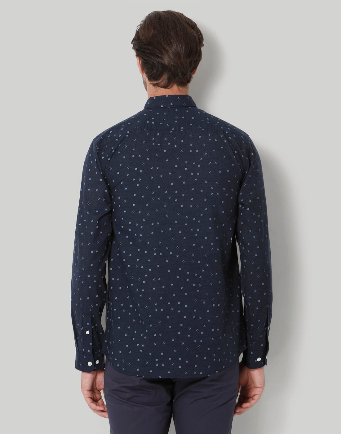 Blue Printed Full Sleeves Shirt