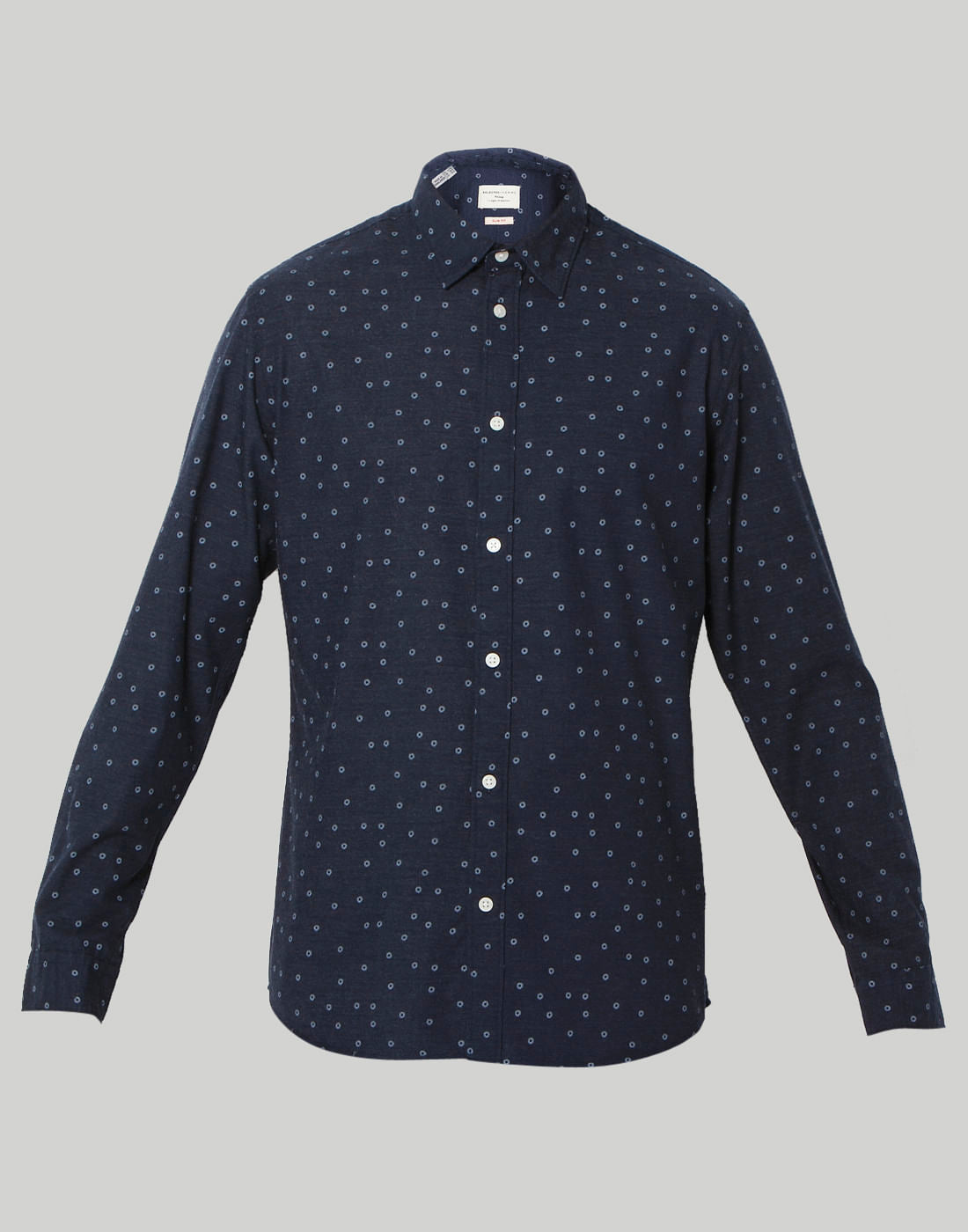 Blue Printed Full Sleeves Shirt