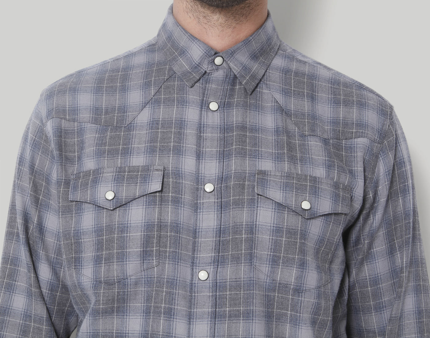 Grey Check Full Sleeves Shirt