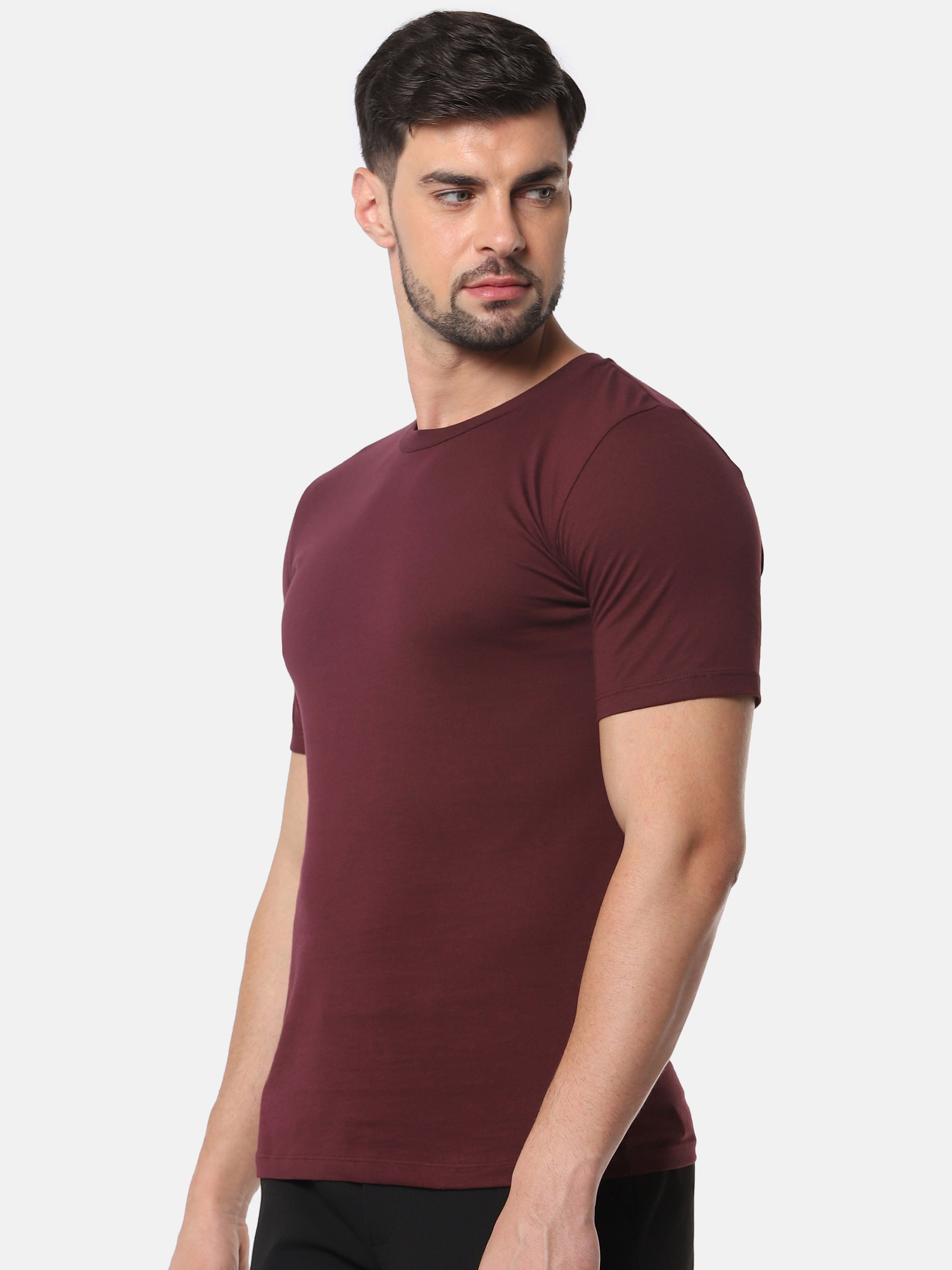 Burgundy Slim Fit Crew Neck T-Shirt