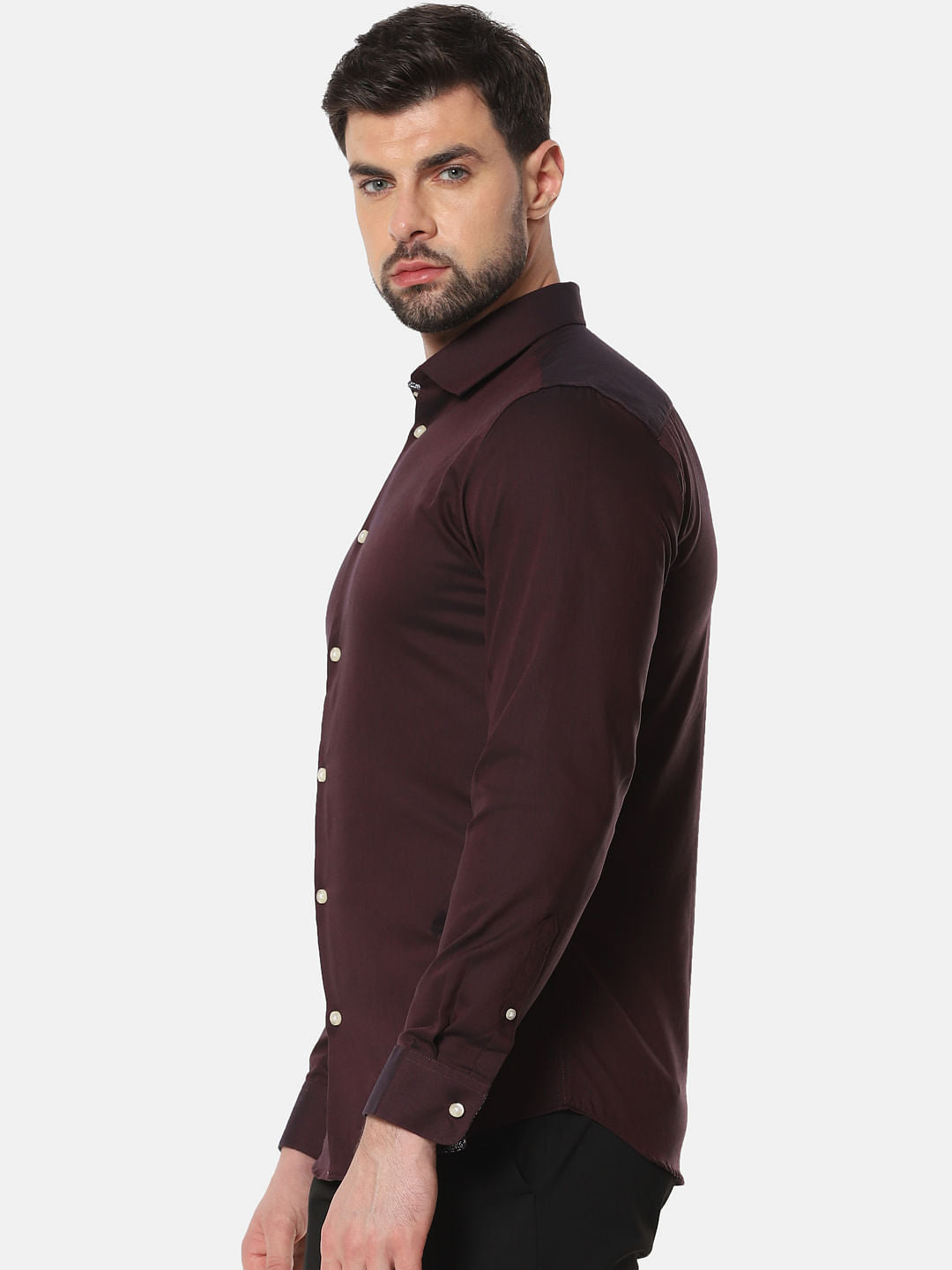 Burgundy Formal Full Sleeves Shirt