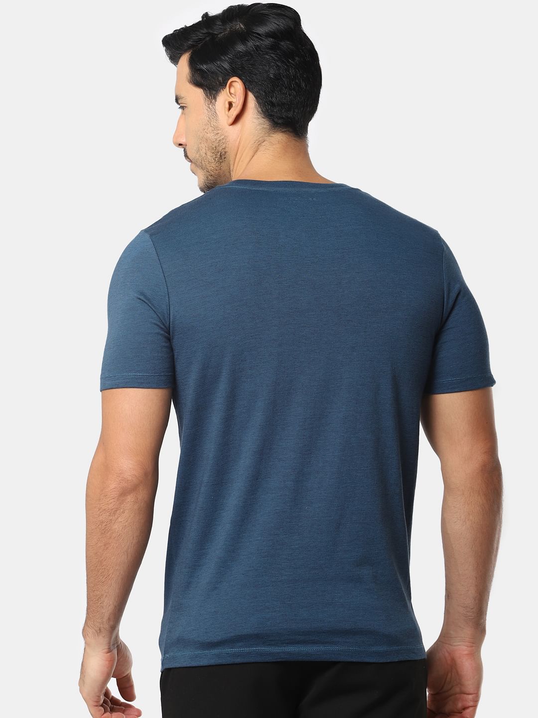 Teal Blue Slim Fit Crew Neck T-Shirt