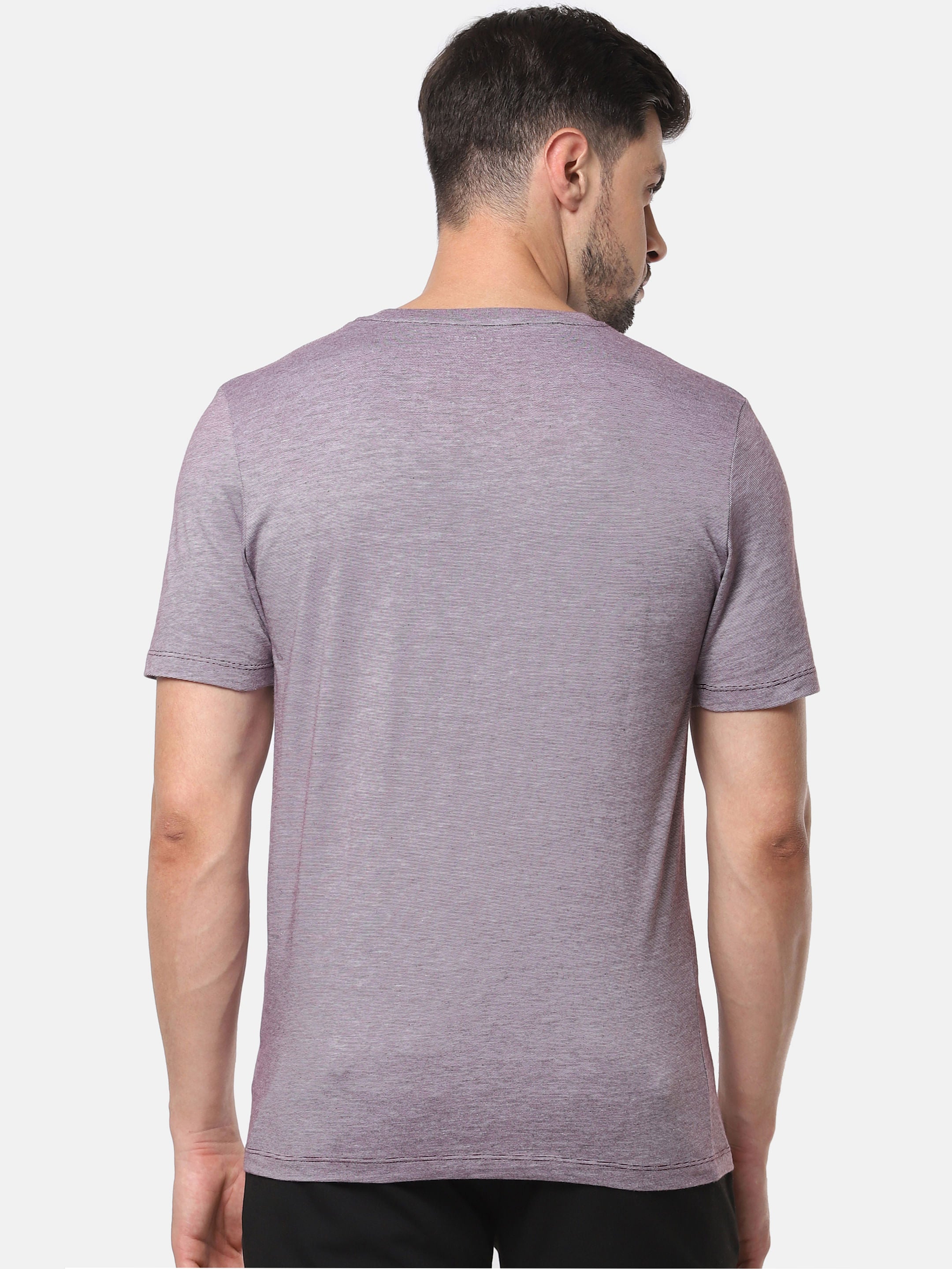 Light Purple Slim Fit Crew Neck T-Shirt