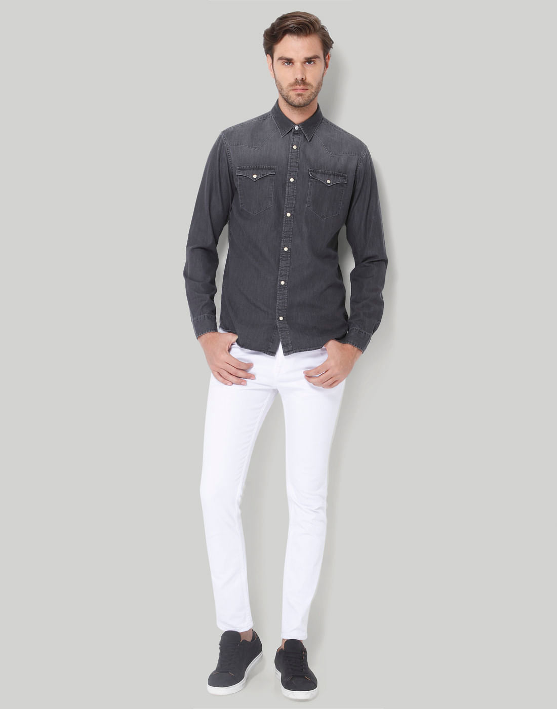 Grey Full Sleeves Shirt