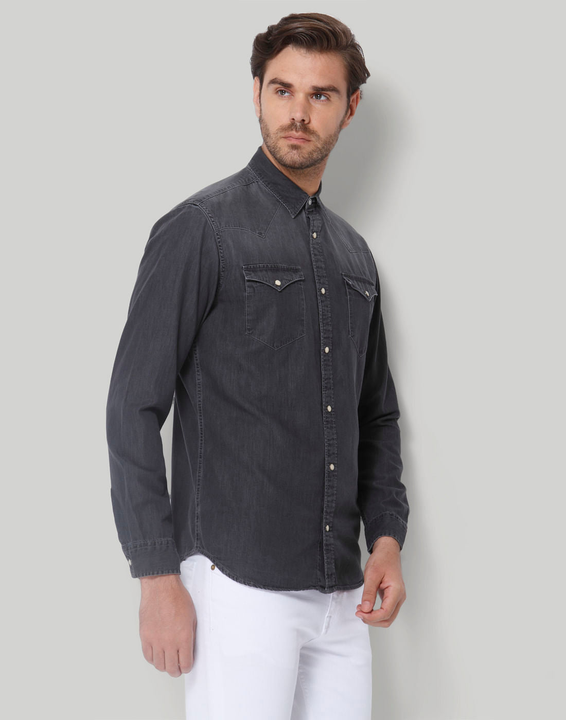 Grey Full Sleeves Shirt