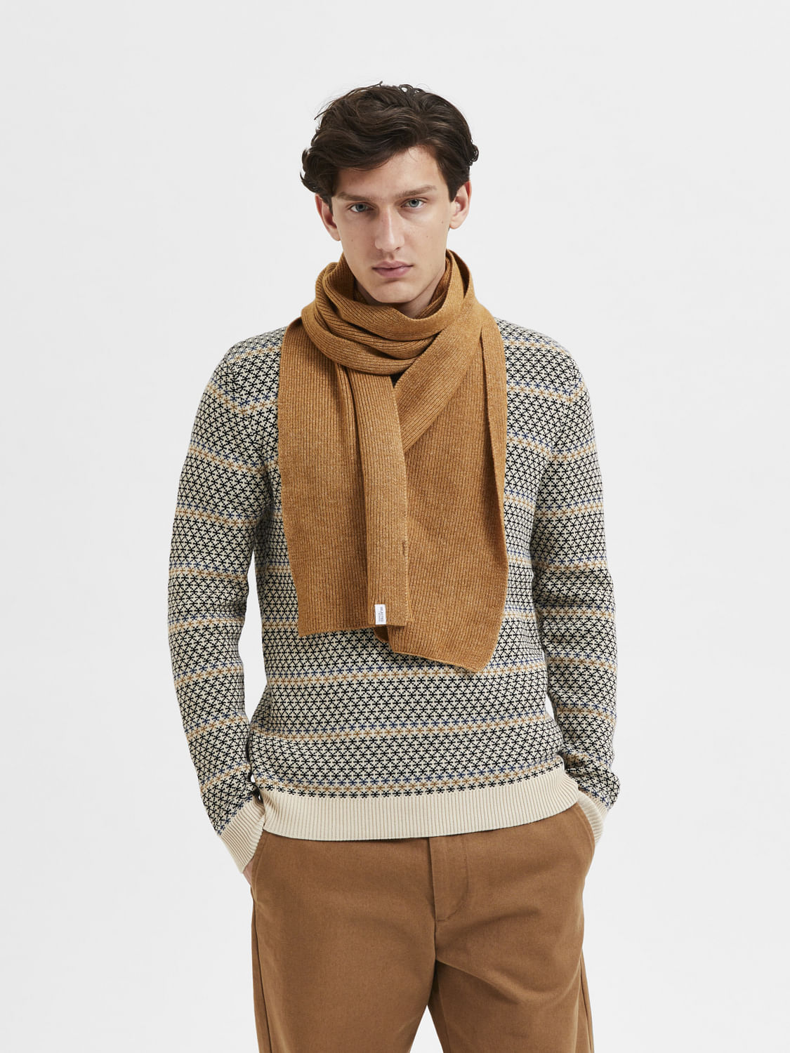 Beige Printed Pullover