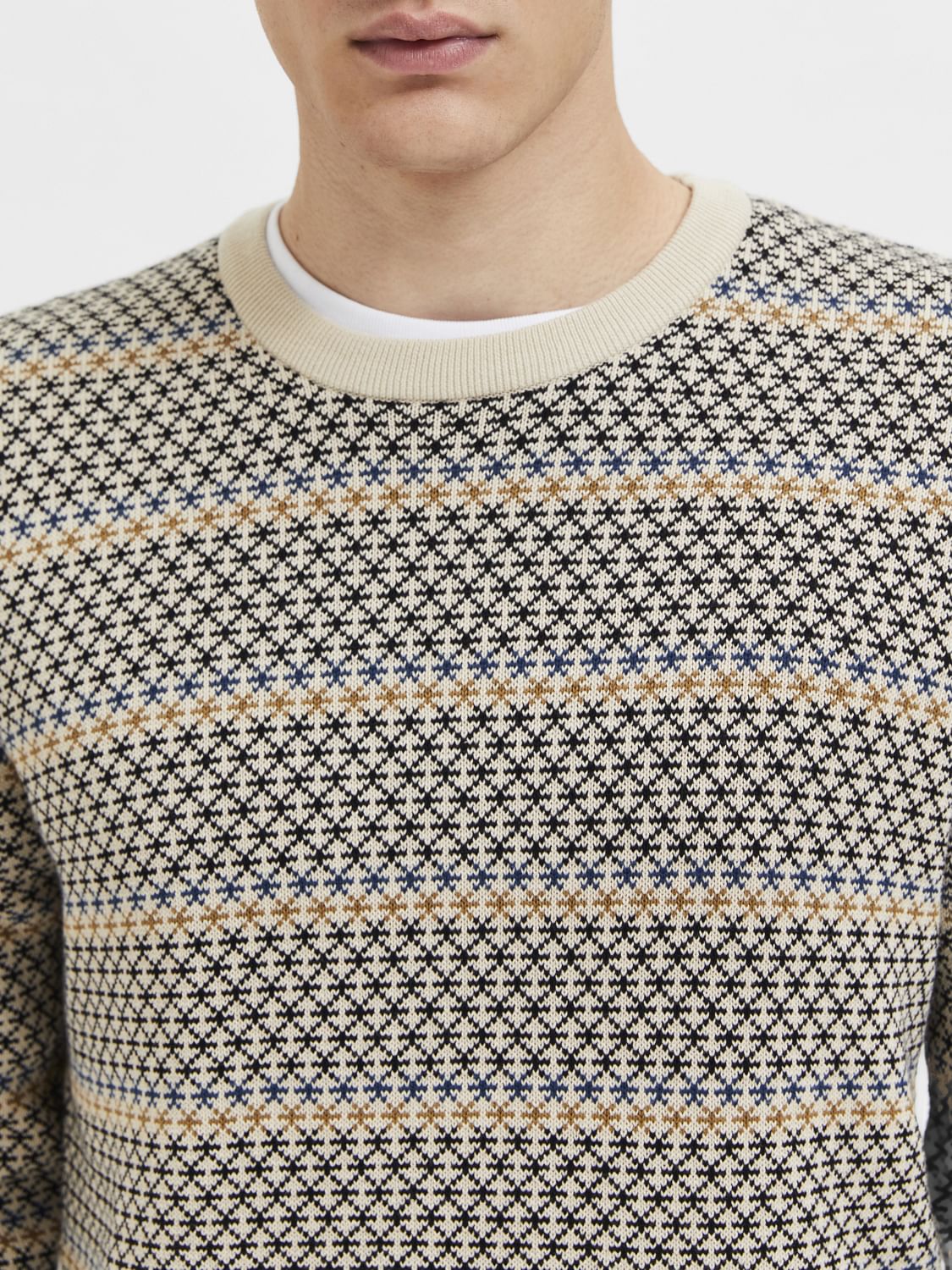 Beige Printed Pullover