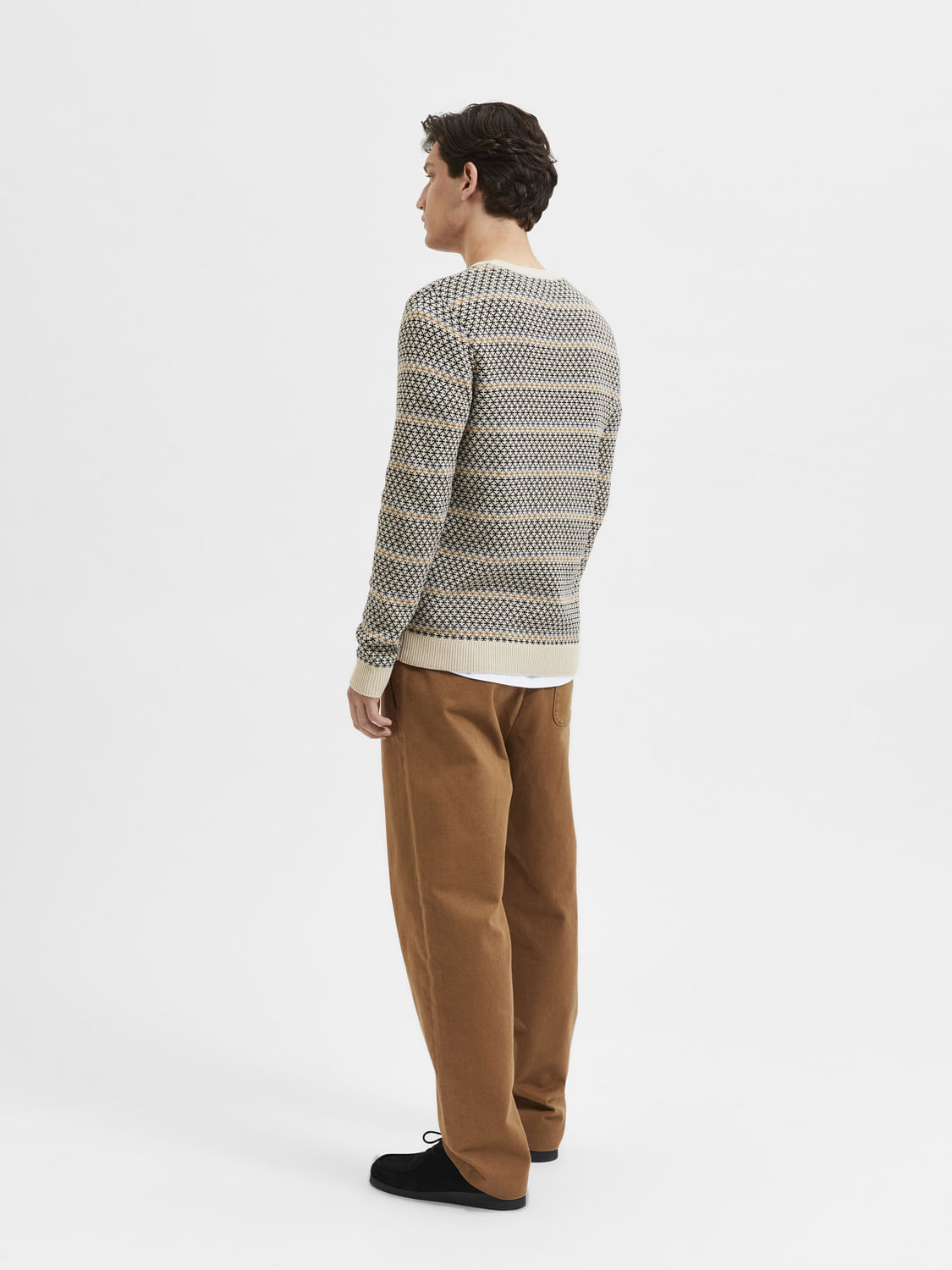 Beige Printed Pullover