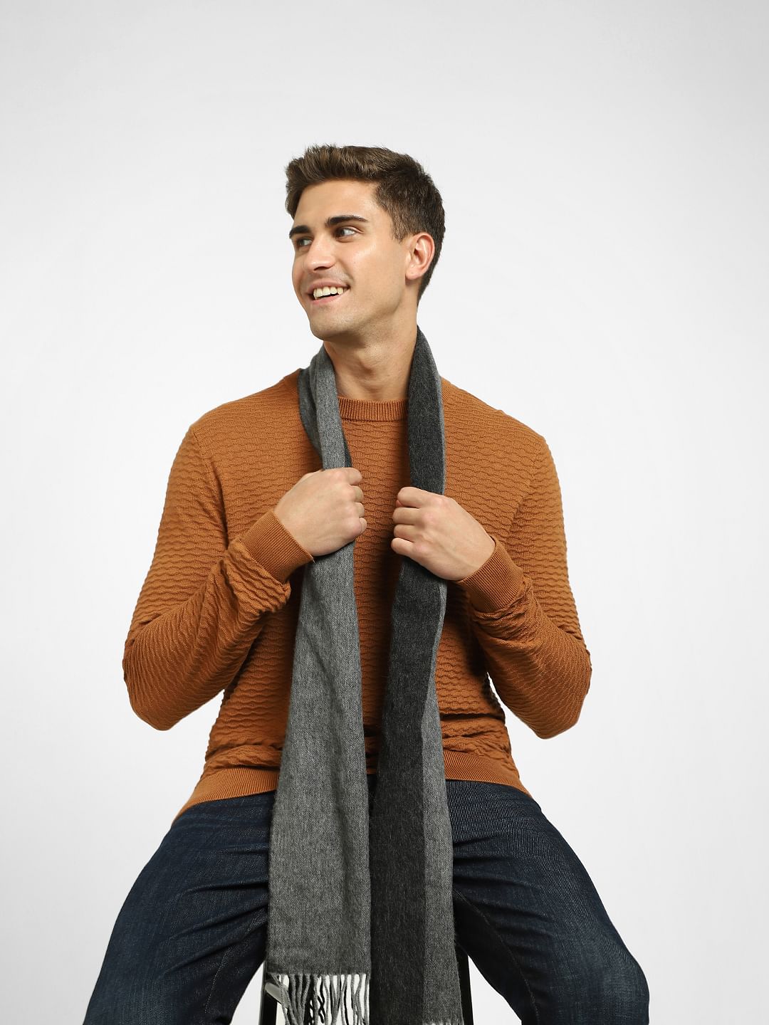 Brown Crew Neck Pullover