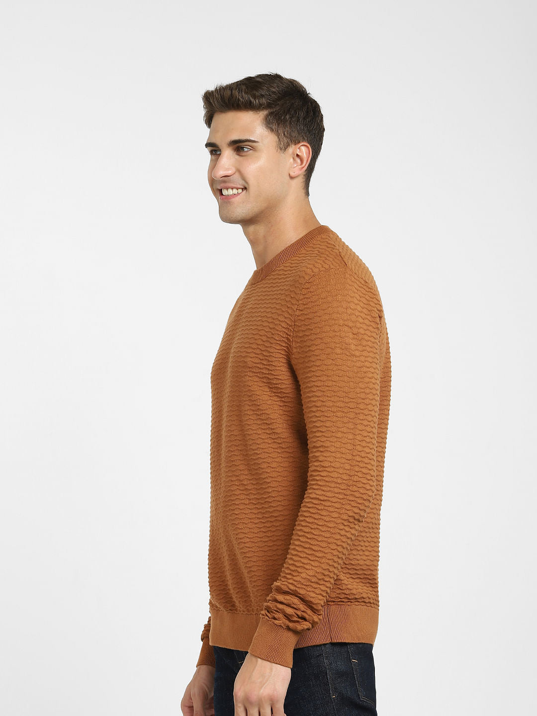 Brown Crew Neck Pullover