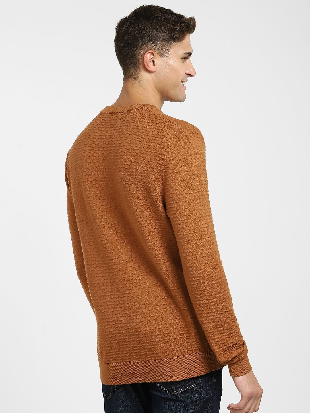 Brown Crew Neck Pullover