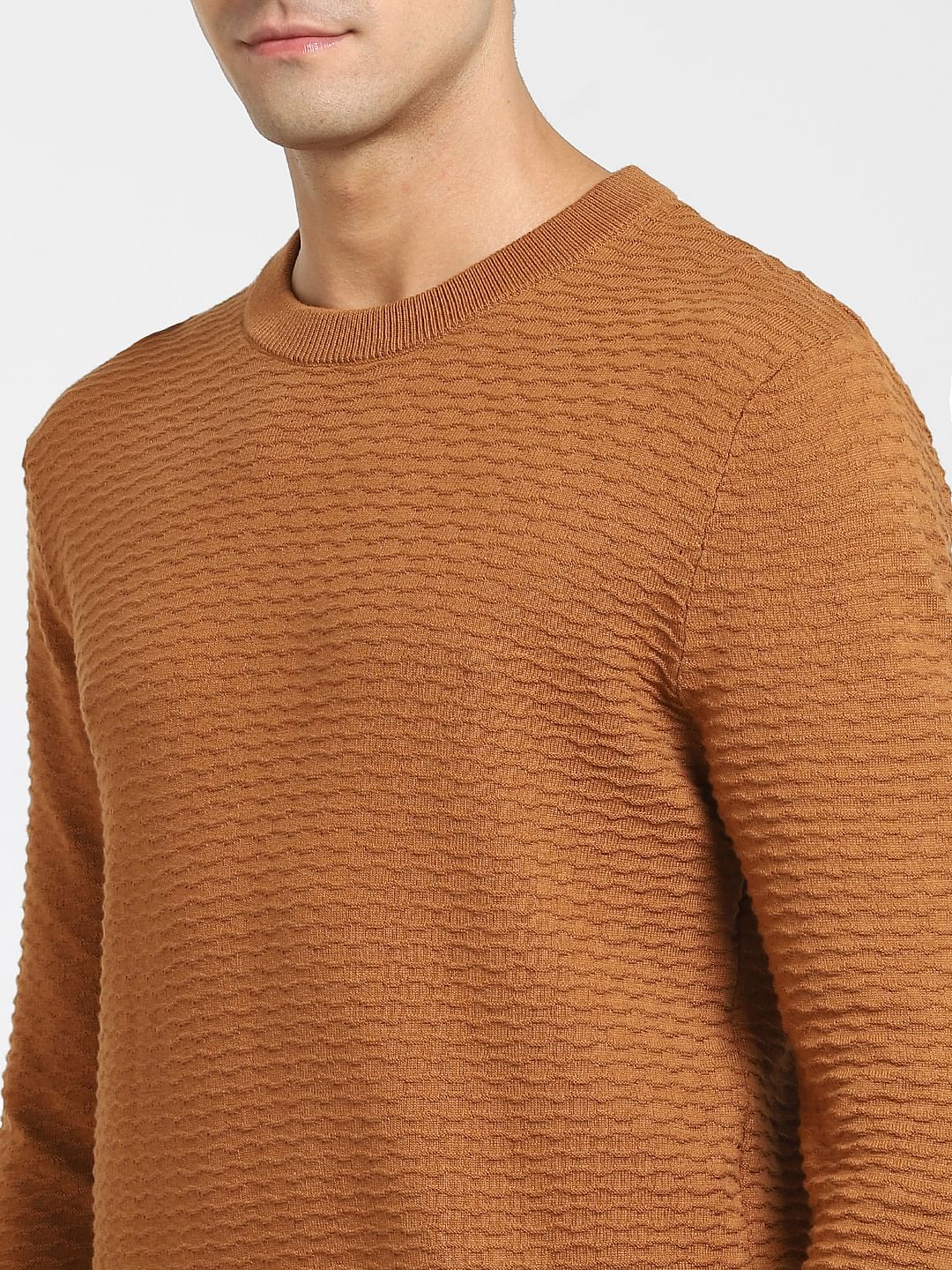 Brown Crew Neck Pullover
