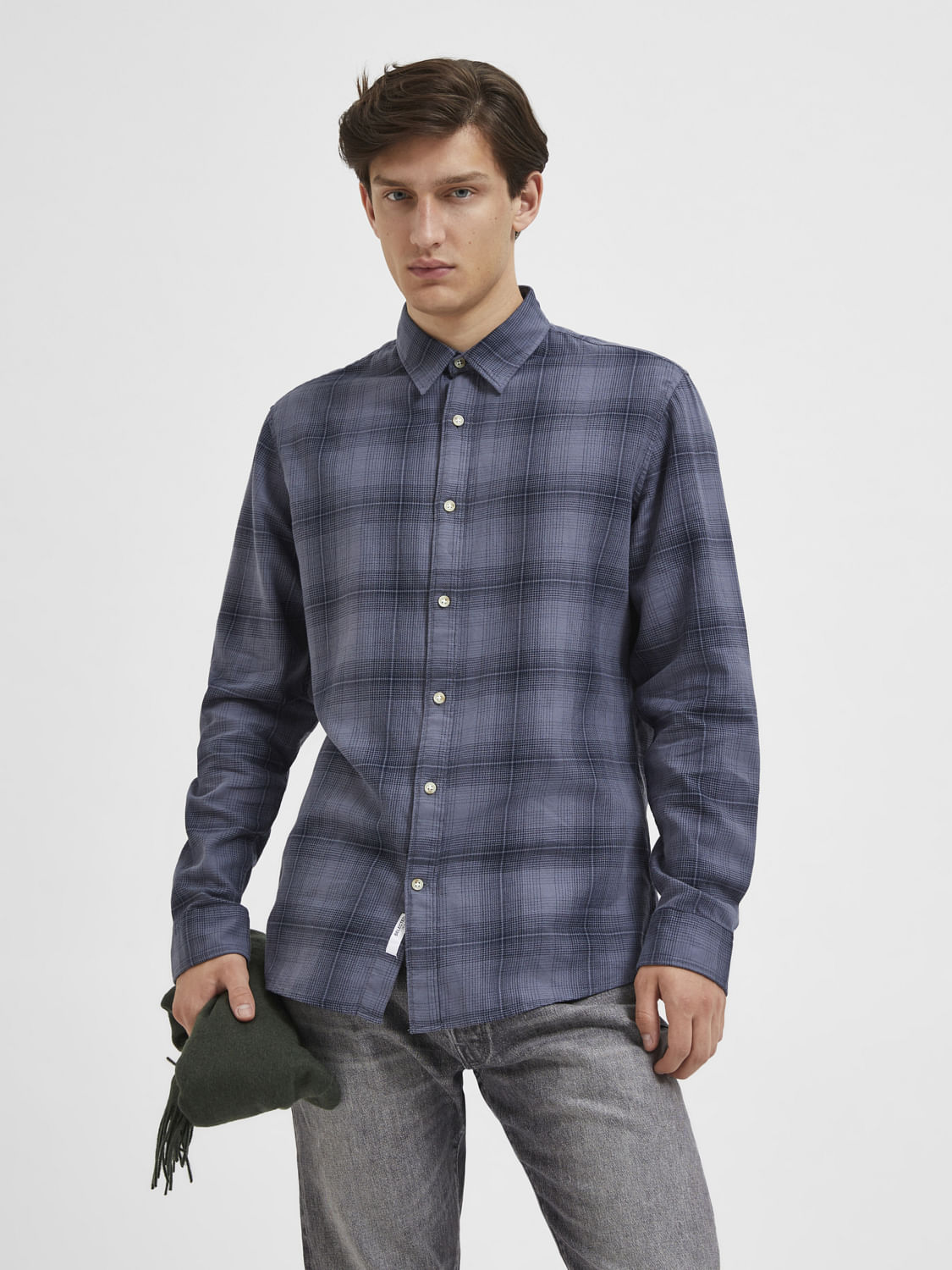 Blue Organic Cotton Check Shirt