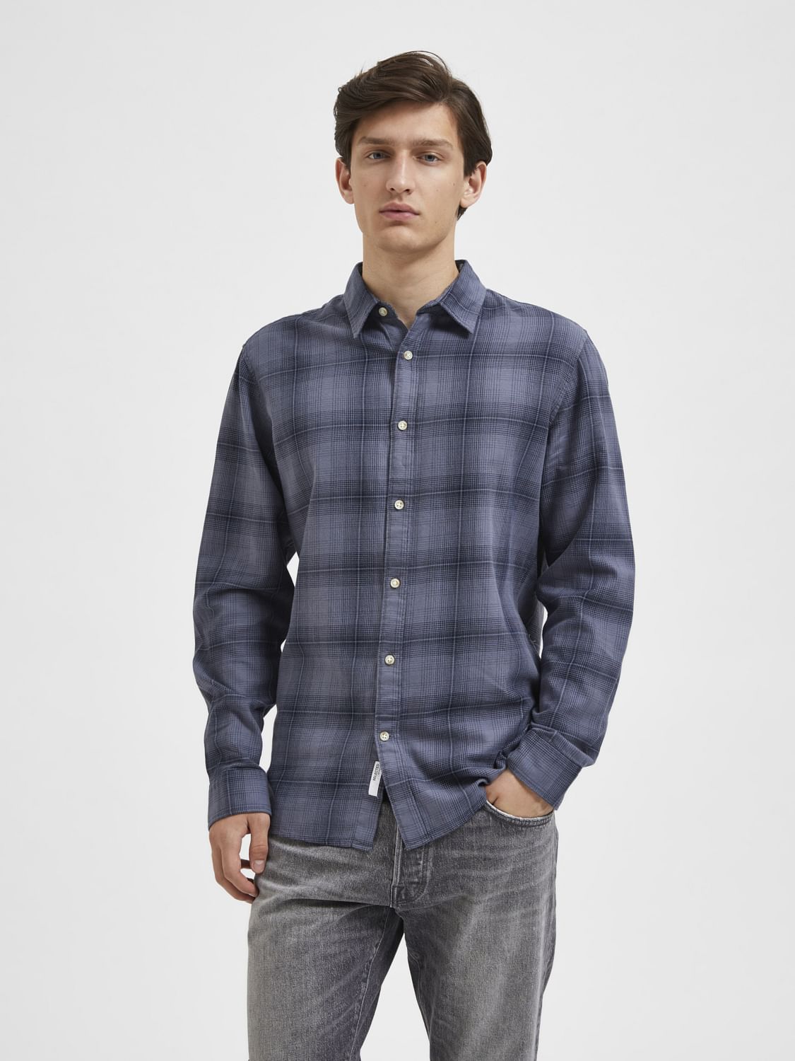 Blue Organic Cotton Check Shirt