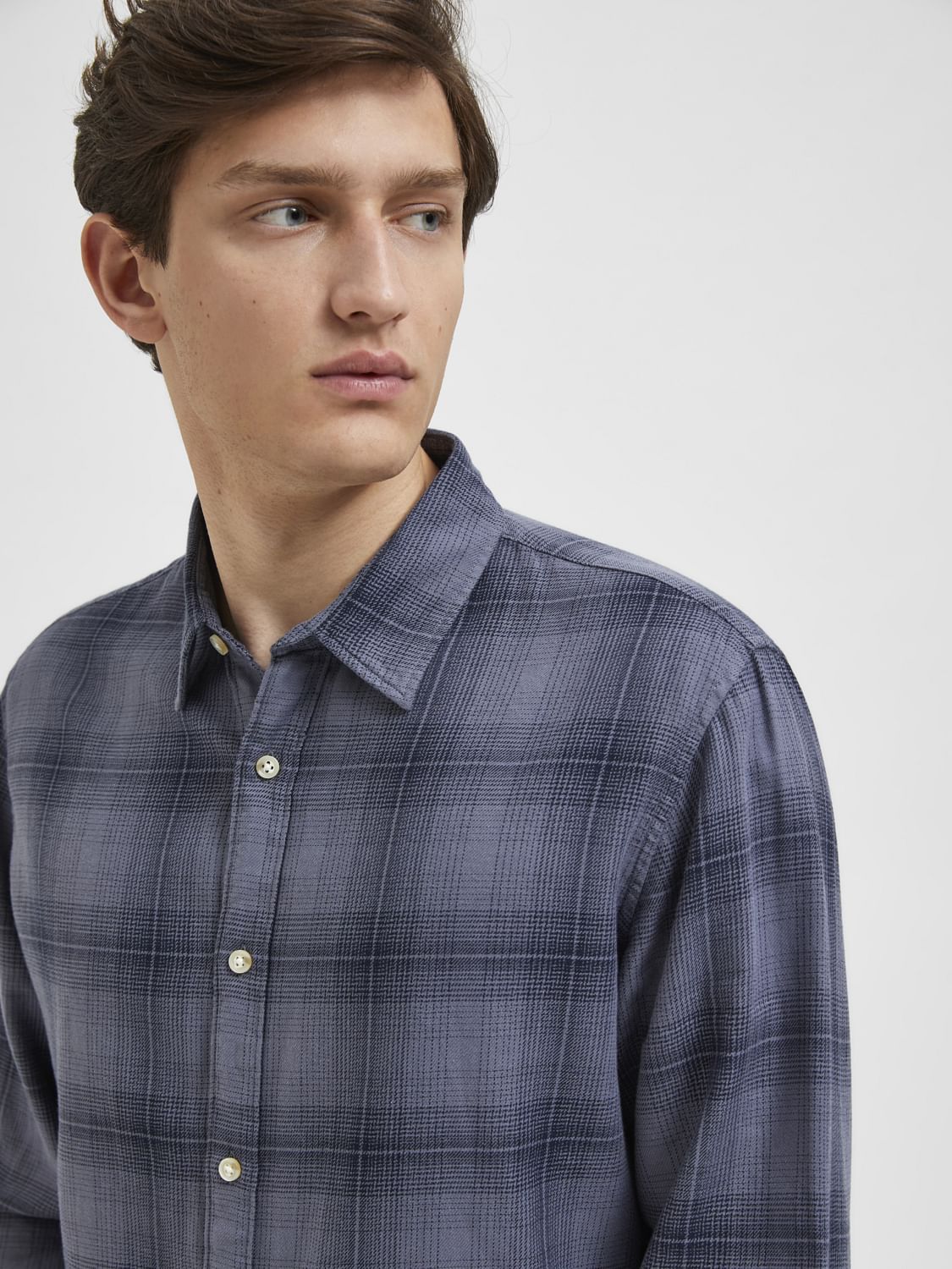 Blue Organic Cotton Check Shirt