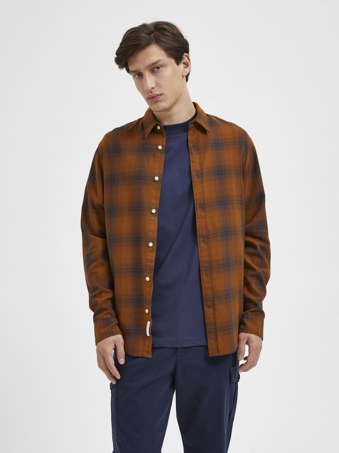 Brown Check Full Sleeves Shirt