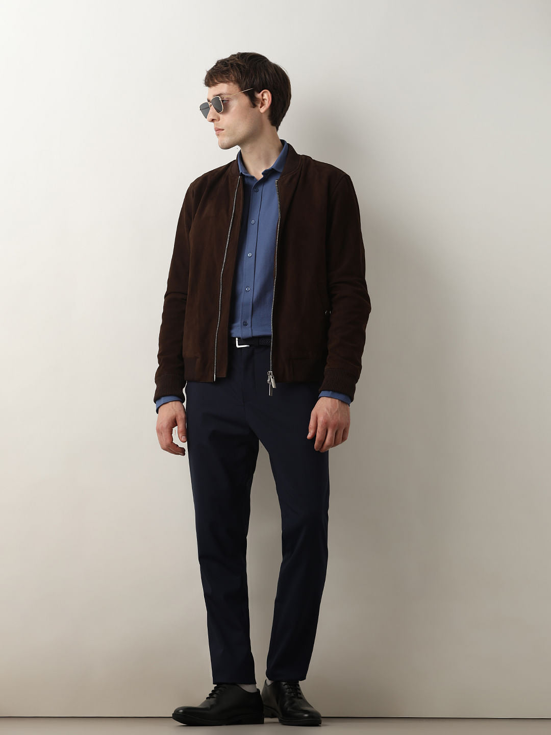 Blue Knitted Full Sleeves Shirt