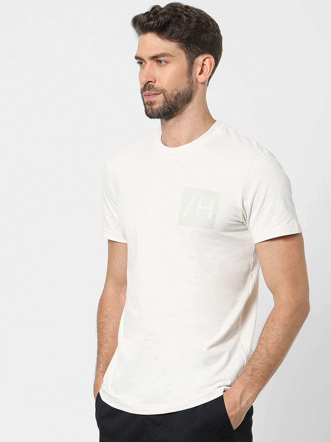 Off-White Organic Cotton Crew Neck T-Shirt