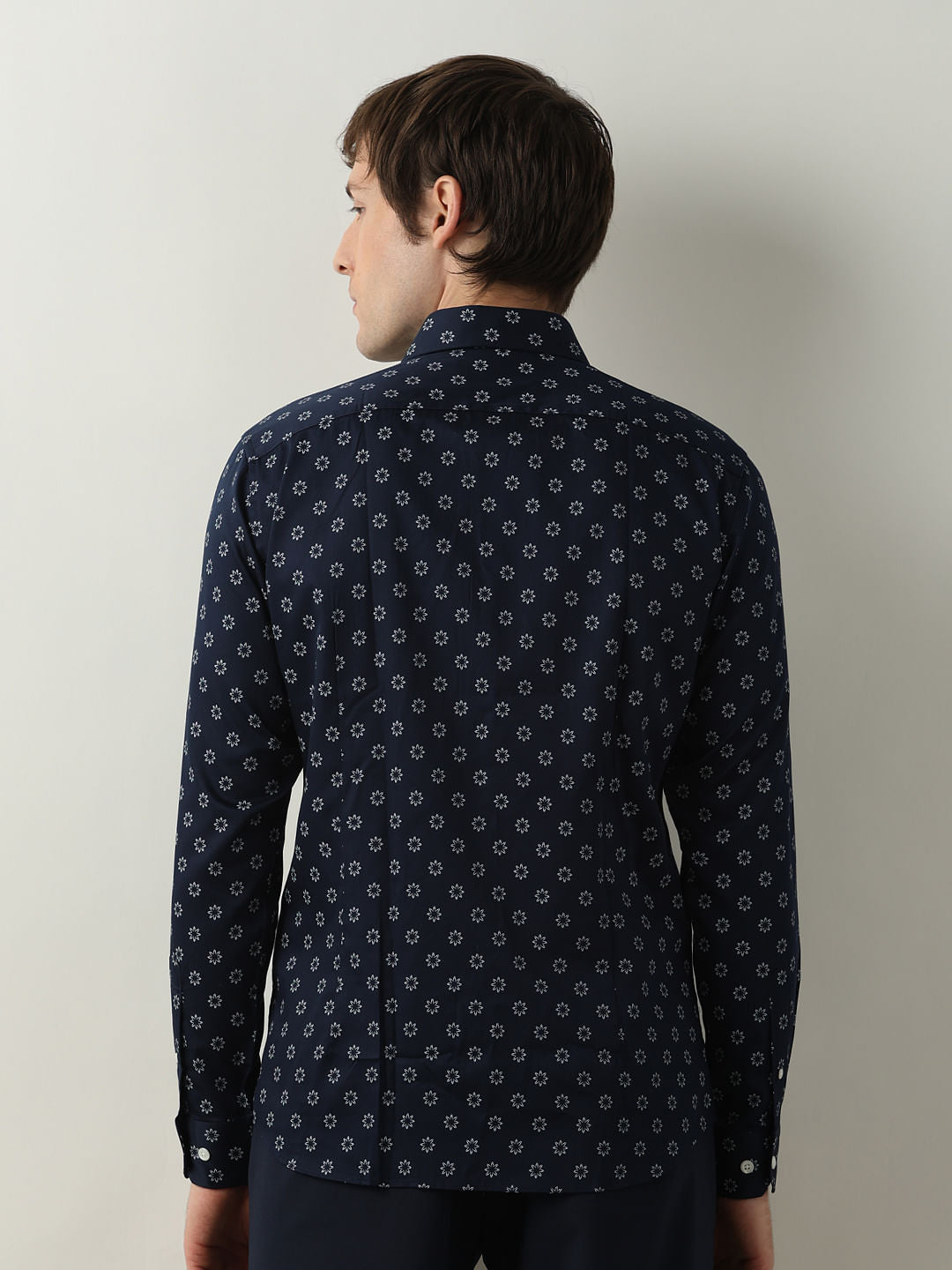 Blue Floral Full Sleeves Shirt