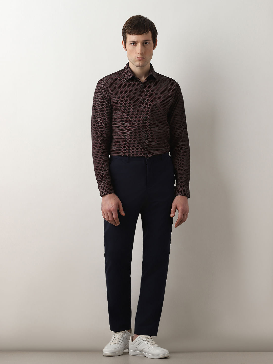 Red Dot Print Full Sleeves Shirt