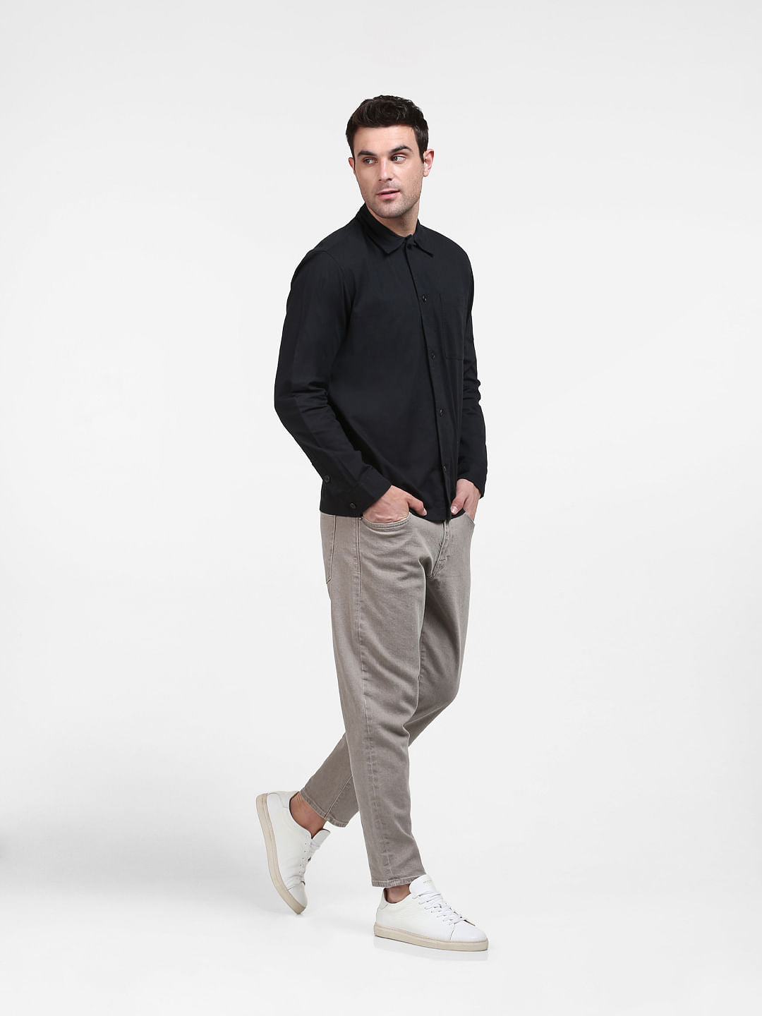 Black Organic Cotton Loose Fit Overshirt