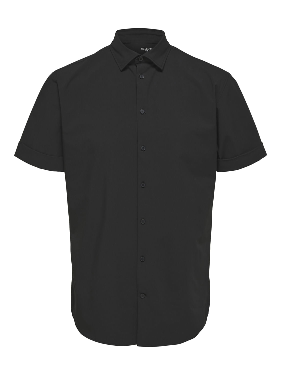 Black Organic Cotton Half Sleeves Shirt
