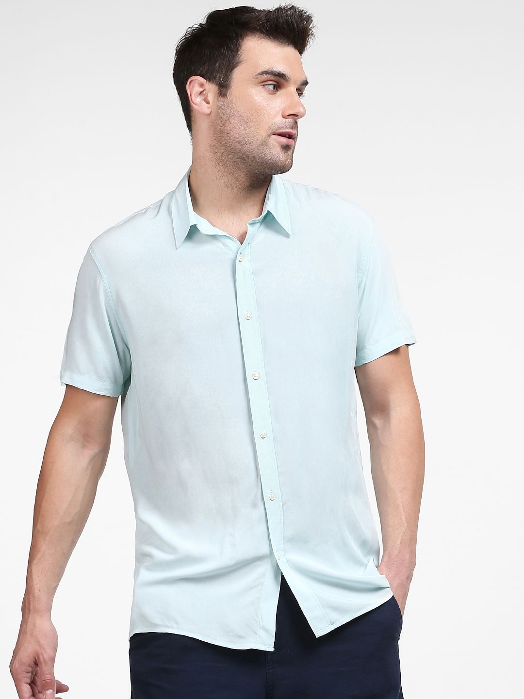 Pastel Blue Half Sleeves Shirt