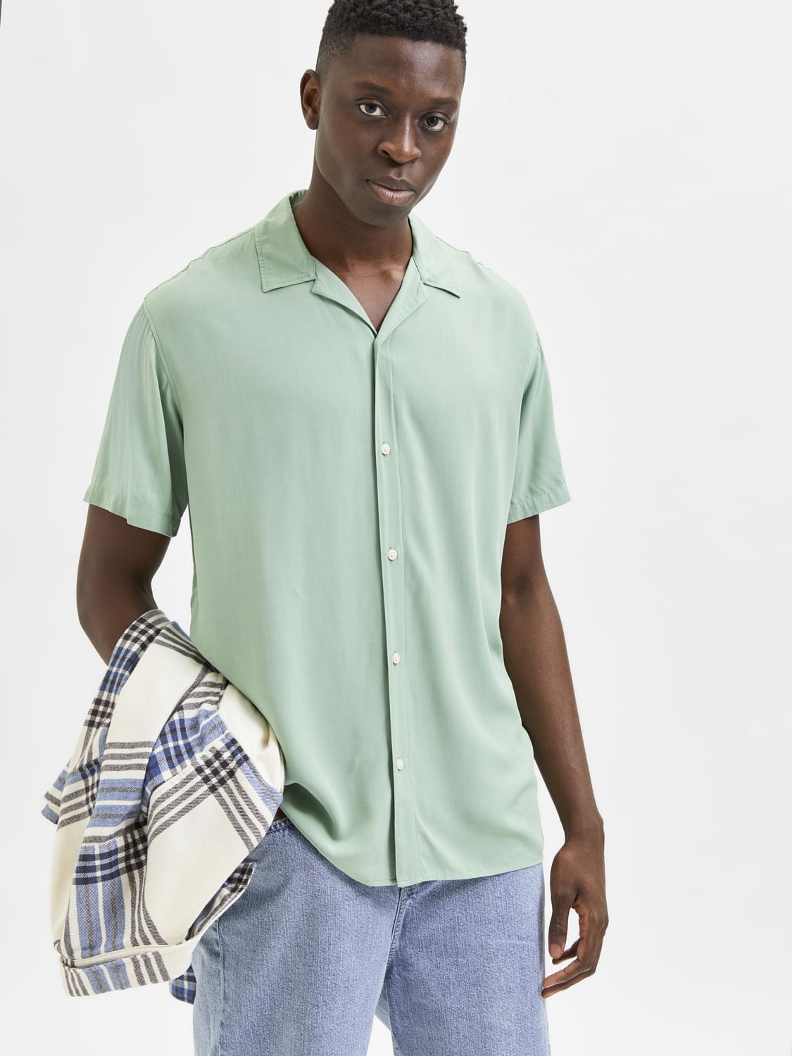 Light Green Half Sleeves Shirt