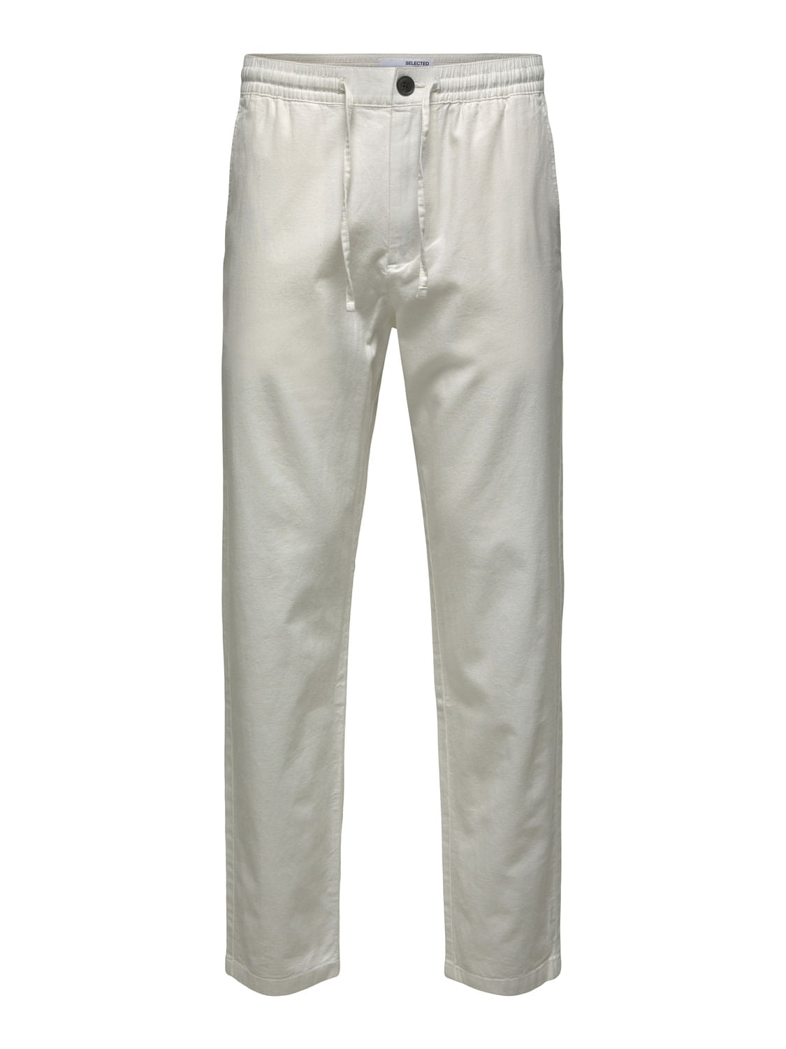 White Mid Rise Organic Cotton Pants