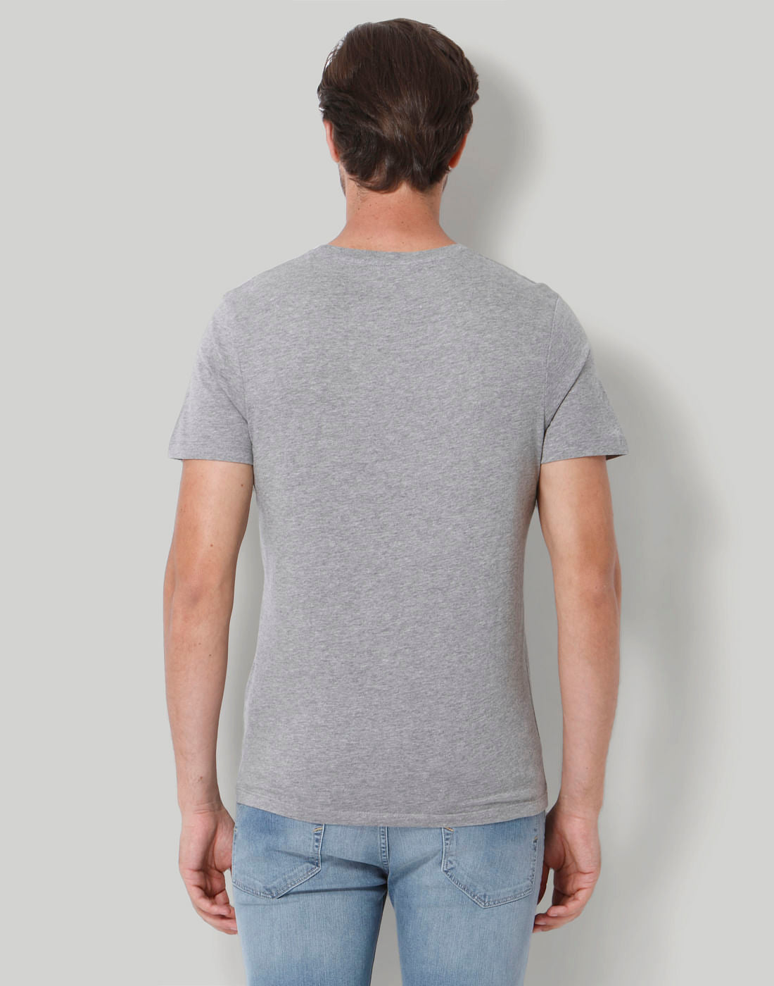Grey Printed Crew Neck T-Shirt