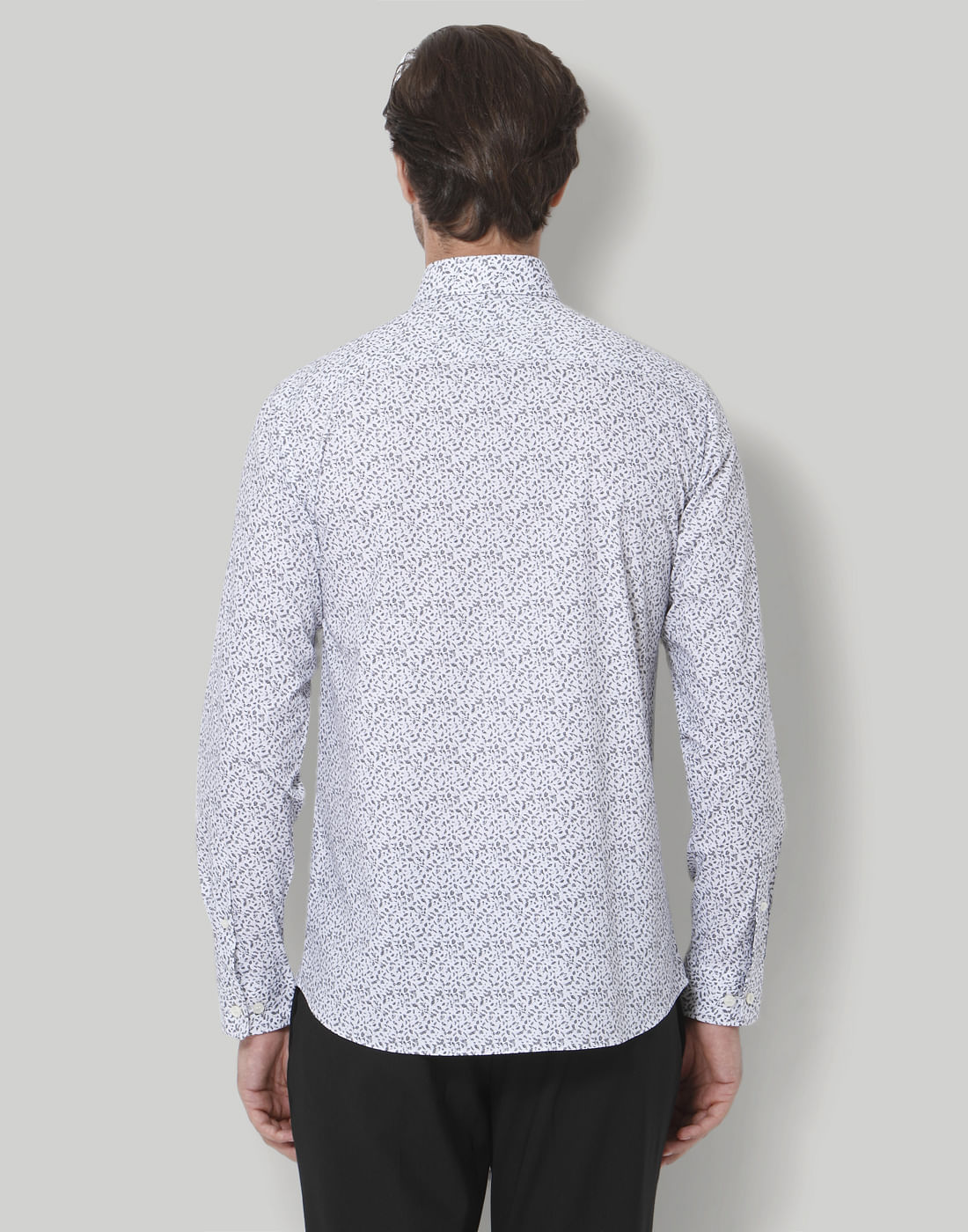 White Printed Full Sleeves Shirt