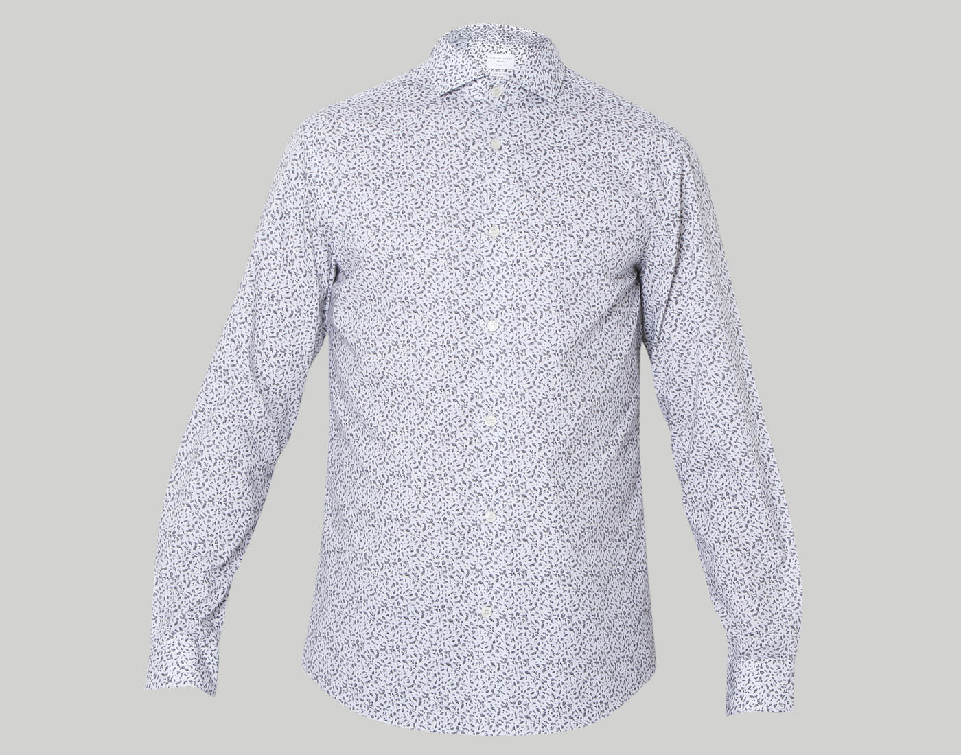 White Printed Full Sleeves Shirt