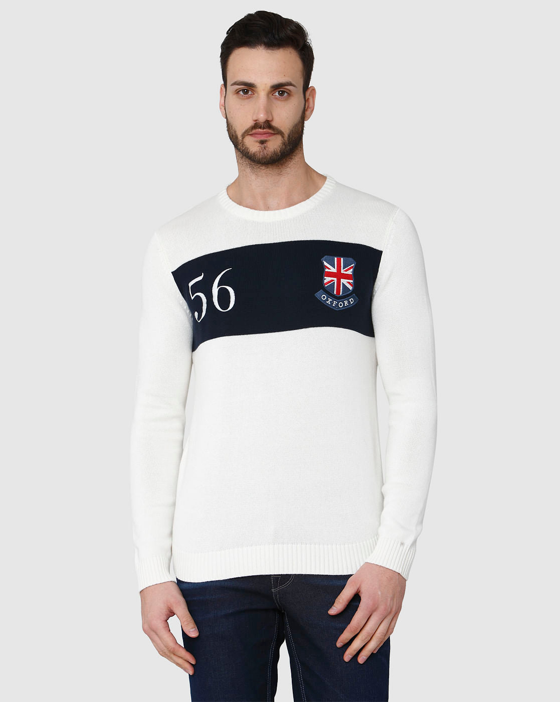 White Printed Pullover