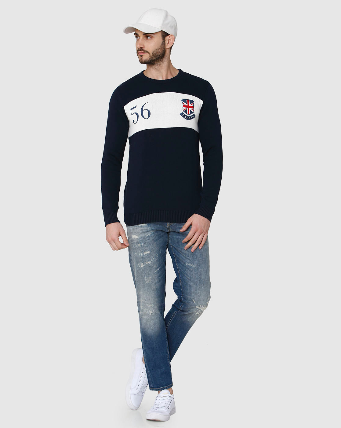 Blue Printed Pullover