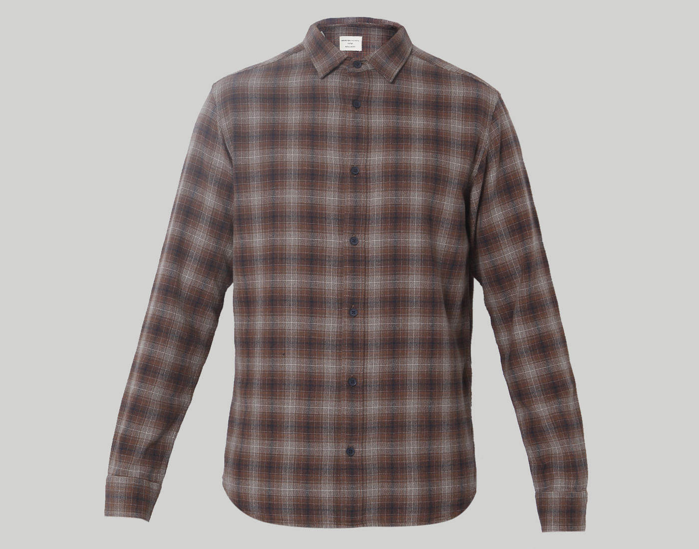 Brown Check Full Sleeves Shirt